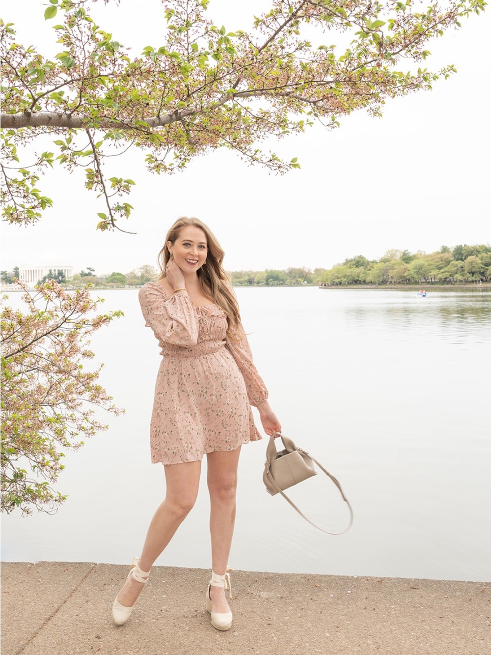 Reformation Morris Smocked Square-Neck Floral Mini Dress in Melody Print 🌸Blush - Picture 5 of 12